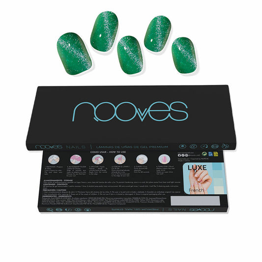 Folhas de unhas de gel Nooves Cat eye green (20 Unidades)